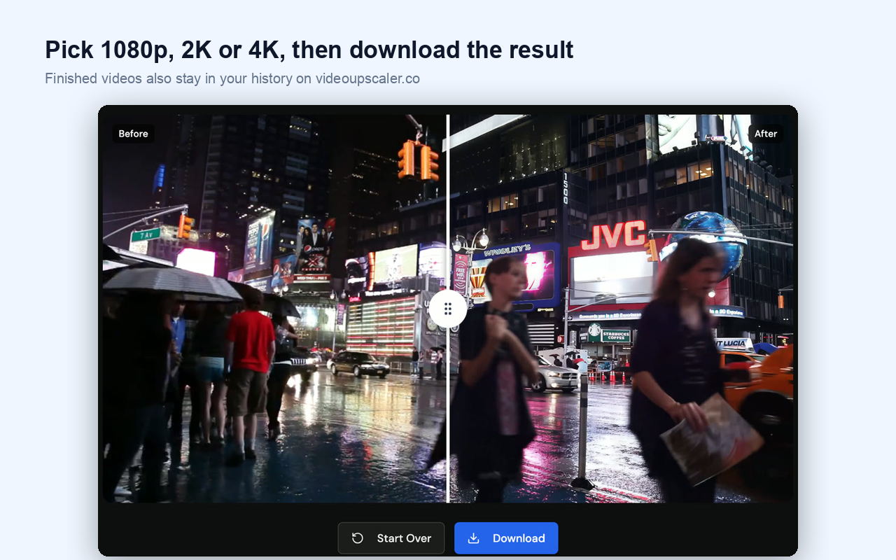VideoUpscaler Chrome拡張機能のリンク連携画面
